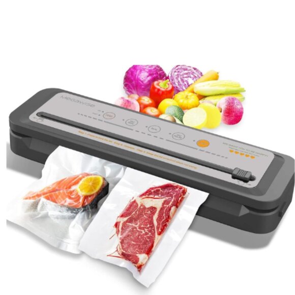 Food Vacuum Sealer w/ Built-In Cutter-One Touch Operation Grey, New in Open Box - Picture 1 of 3